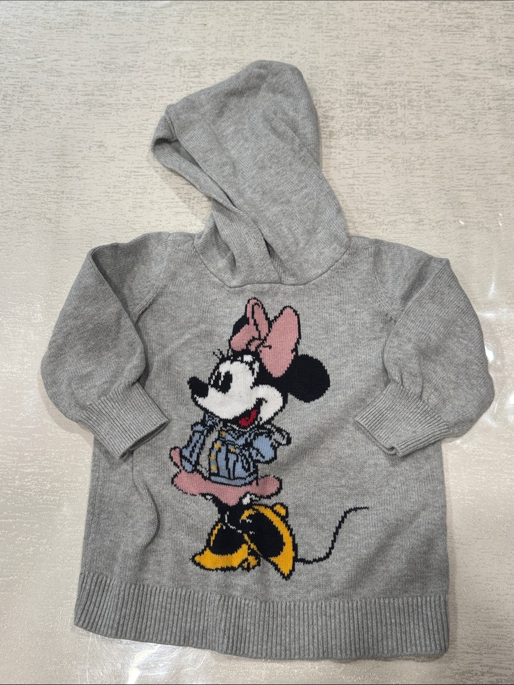 Gap Kids Gray Minnie Mouse Hooded Sweater Top